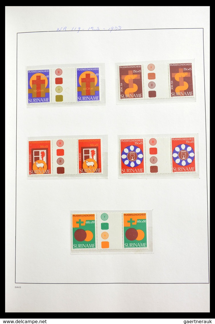 Surinam: 1977-2004: Beautiful, very extensive, MNH collection gutterpairs of Surinam 1977-2004, incl