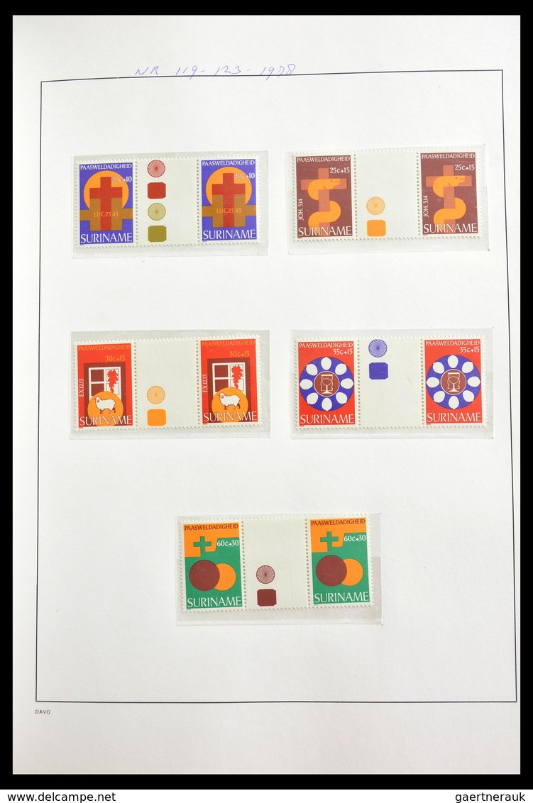 Surinam: 1977-2004: Beautiful, very extensive, MNH collection gutterpairs of Surinam 1977-2004, incl