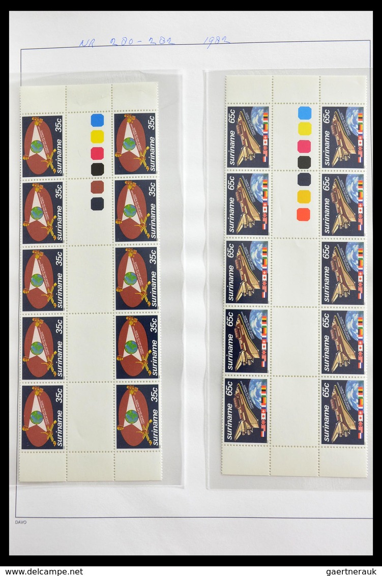 Surinam: 1977-2004: Beautiful, very extensive, MNH collection gutterpairs of Surinam 1977-2004, incl