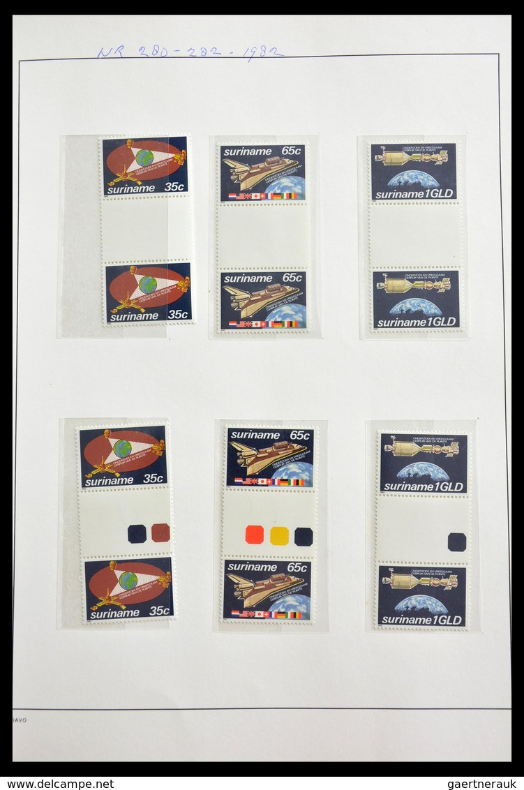 Surinam: 1977-2004: Beautiful, very extensive, MNH collection gutterpairs of Surinam 1977-2004, incl