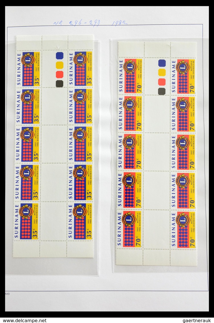 Surinam: 1977-2004: Beautiful, very extensive, MNH collection gutterpairs of Surinam 1977-2004, incl