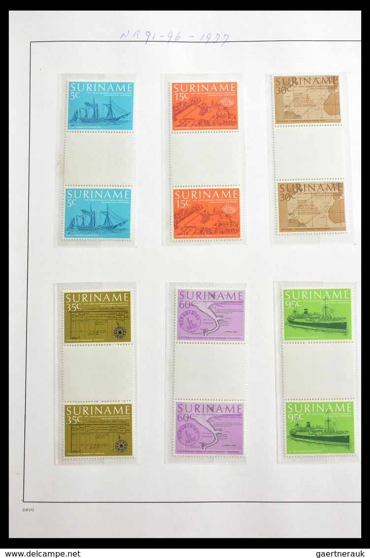 Surinam: 1977-2004: Beautiful, very extensive, MNH collection gutterpairs of Surinam 1977-2004, incl