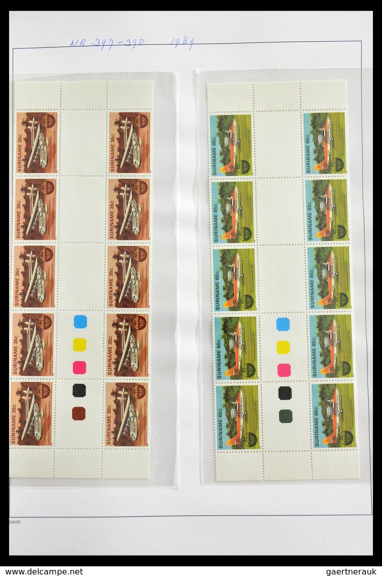 Surinam: 1977-2004: Beautiful, very extensive, MNH collection gutterpairs of Surinam 1977-2004, incl