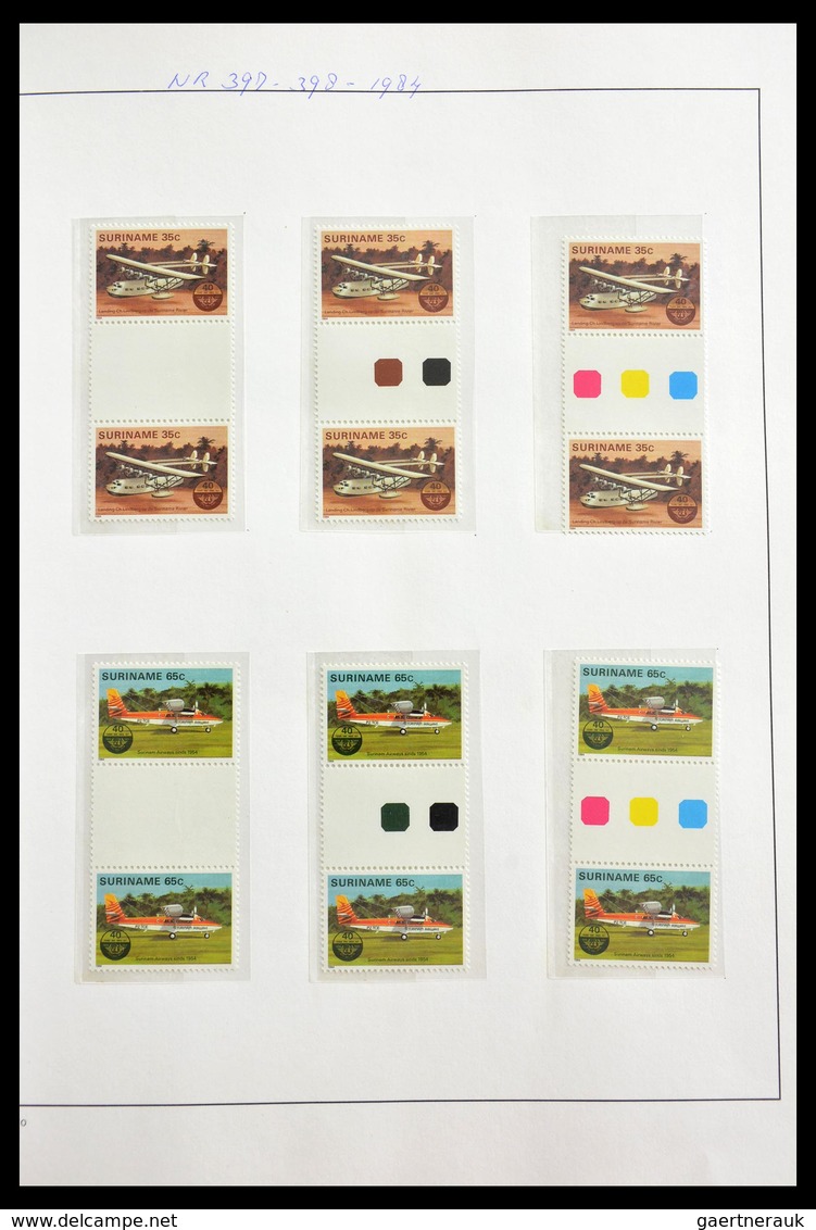 Surinam: 1977-2004: Beautiful, very extensive, MNH collection gutterpairs of Surinam 1977-2004, incl