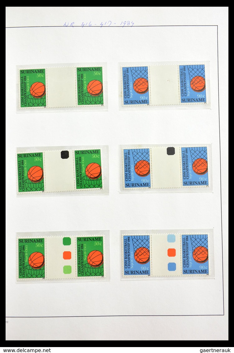 Surinam: 1977-2004: Beautiful, very extensive, MNH collection gutterpairs of Surinam 1977-2004, incl