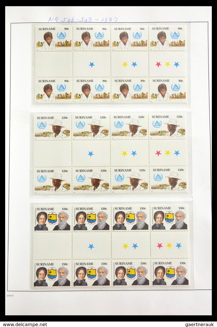 Surinam: 1977-2004: Beautiful, very extensive, MNH collection gutterpairs of Surinam 1977-2004, incl