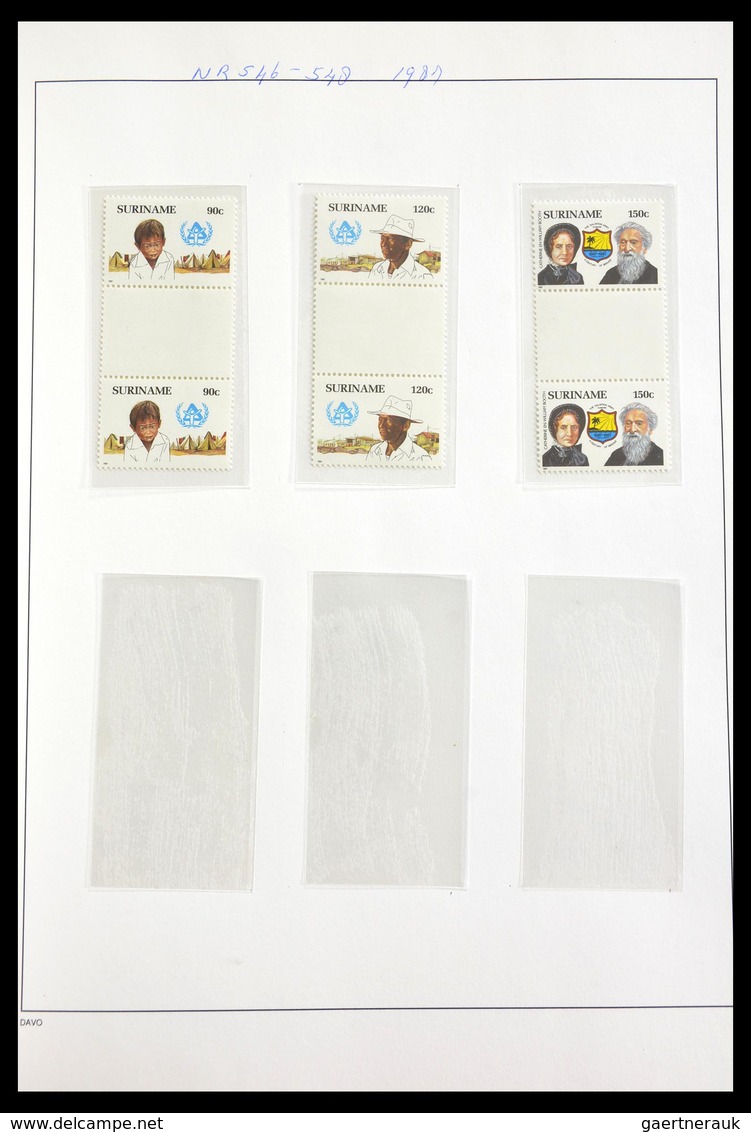 Surinam: 1977-2004: Beautiful, very extensive, MNH collection gutterpairs of Surinam 1977-2004, incl