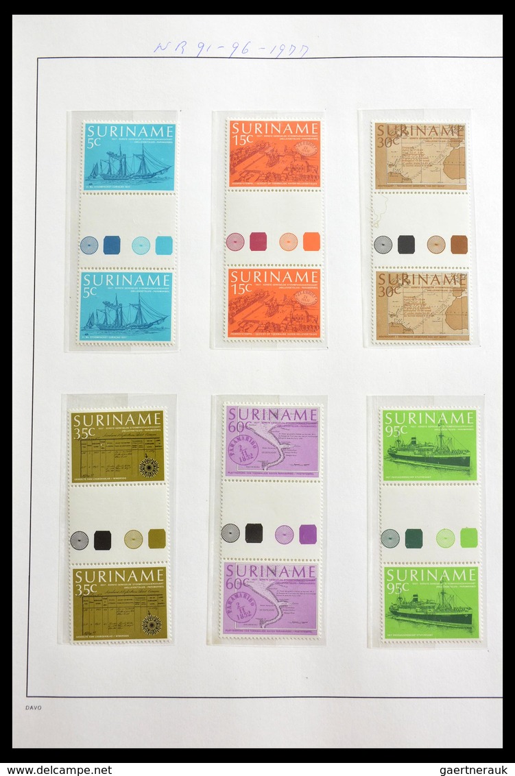 Surinam: 1977-2004: Beautiful, very extensive, MNH collection gutterpairs of Surinam 1977-2004, incl