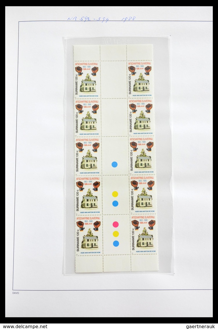 Surinam: 1977-2004: Beautiful, very extensive, MNH collection gutterpairs of Surinam 1977-2004, incl