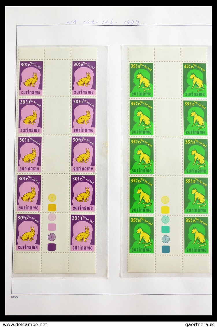 Surinam: 1977-2004: Beautiful, very extensive, MNH collection gutterpairs of Surinam 1977-2004, incl