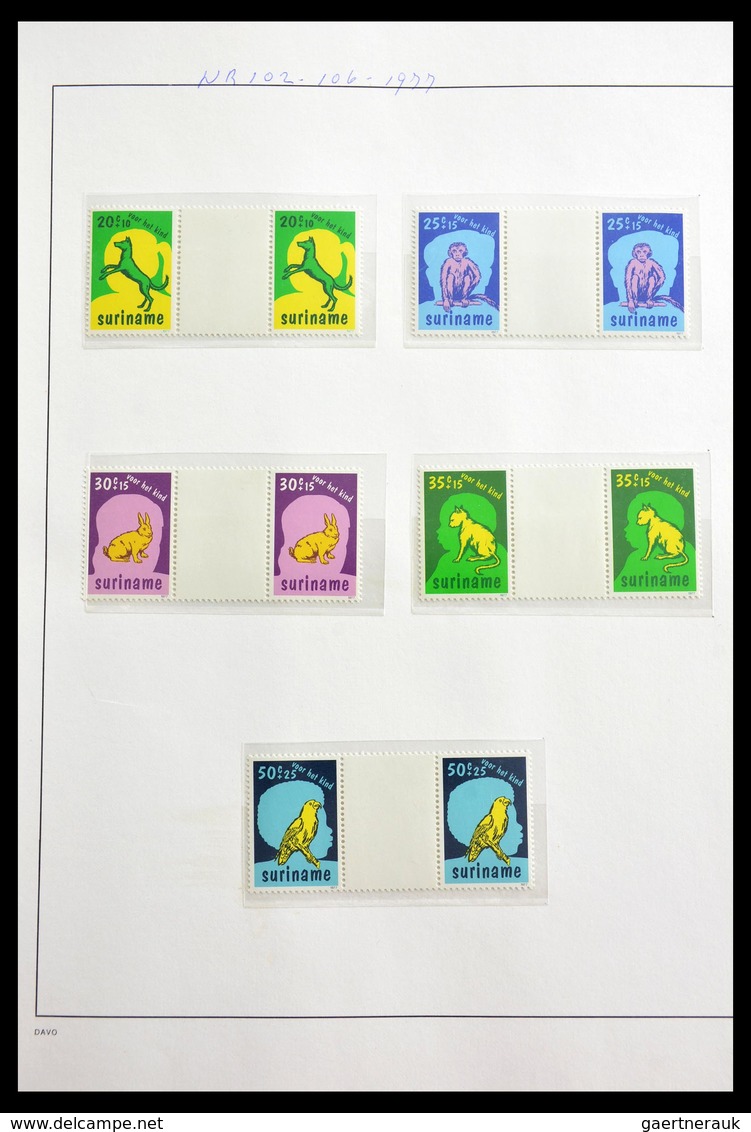 Surinam: 1977-2004: Beautiful, very extensive, MNH collection gutterpairs of Surinam 1977-2004, incl