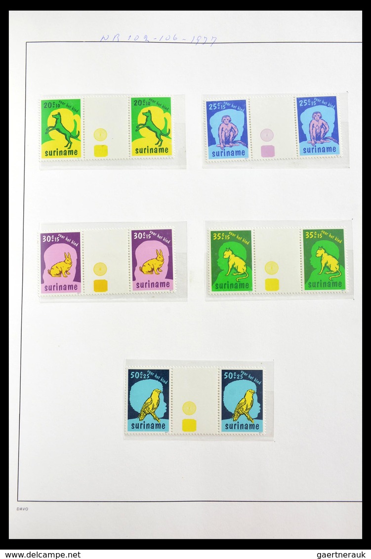 Surinam: 1977-2004: Beautiful, very extensive, MNH collection gutterpairs of Surinam 1977-2004, incl