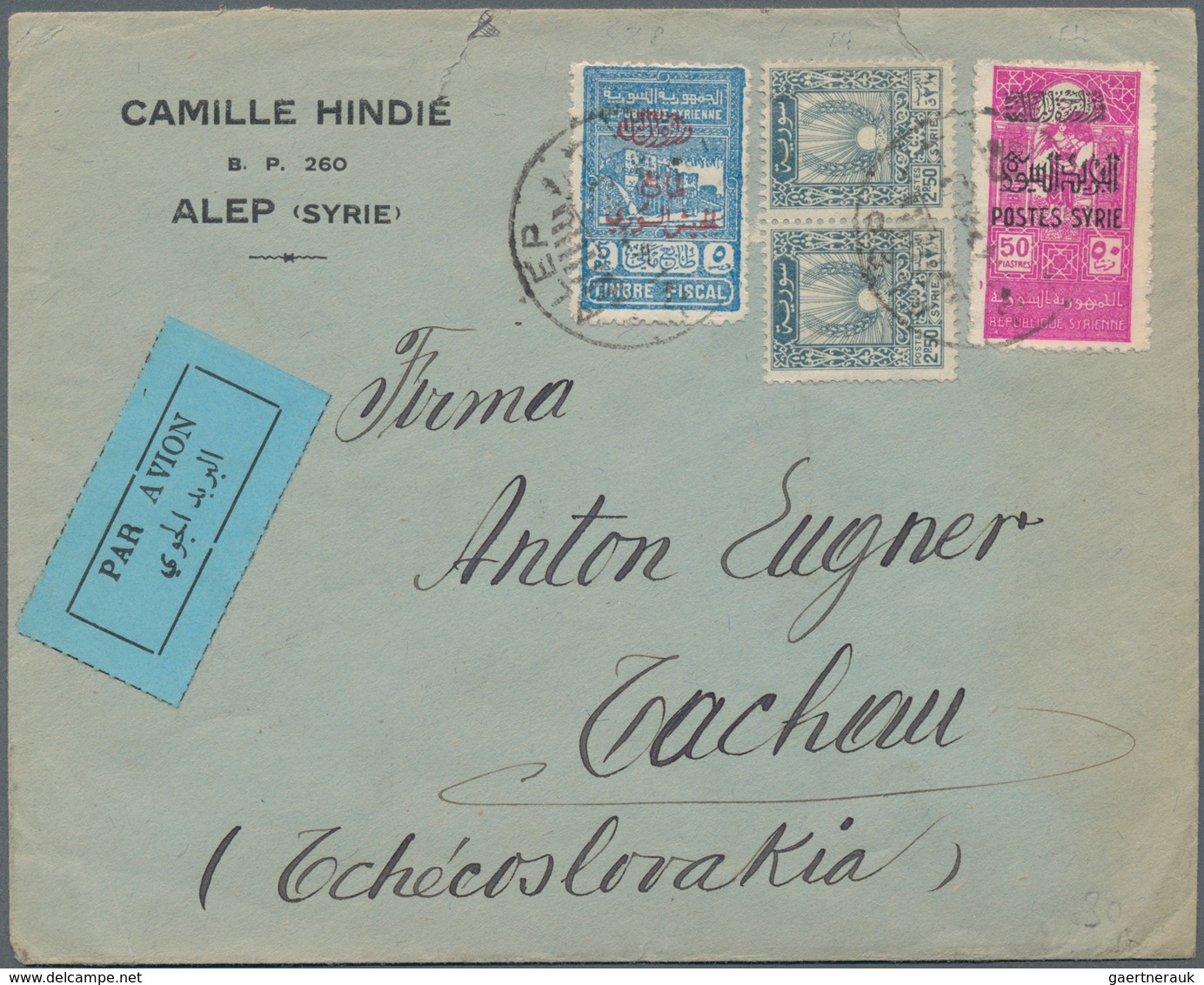 Syrien: 1917/1960 (ca.), Mainly 1940s/1950s, Holding Of Apprx. 390 Covers/cards, Mainly Commercial C - Syrien