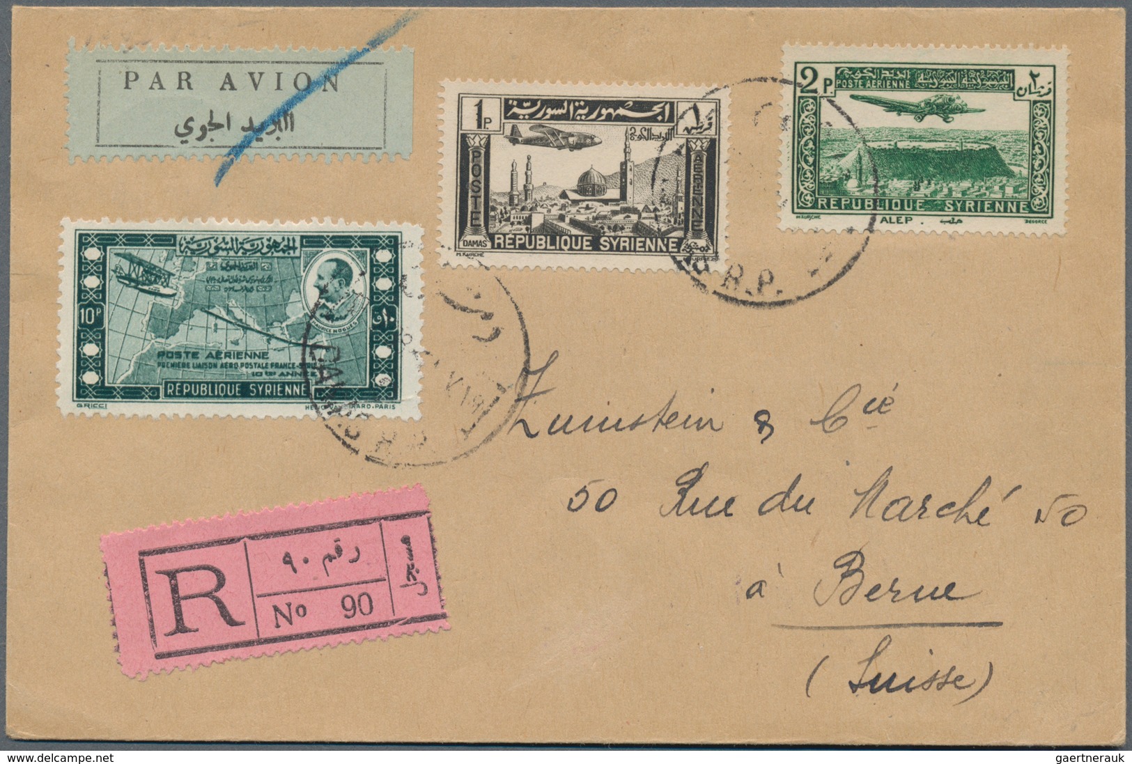 Syrien: 1917/1960 (ca.), mainly 1940s/1950s, holding of apprx. 390 covers/cards, mainly commercial c