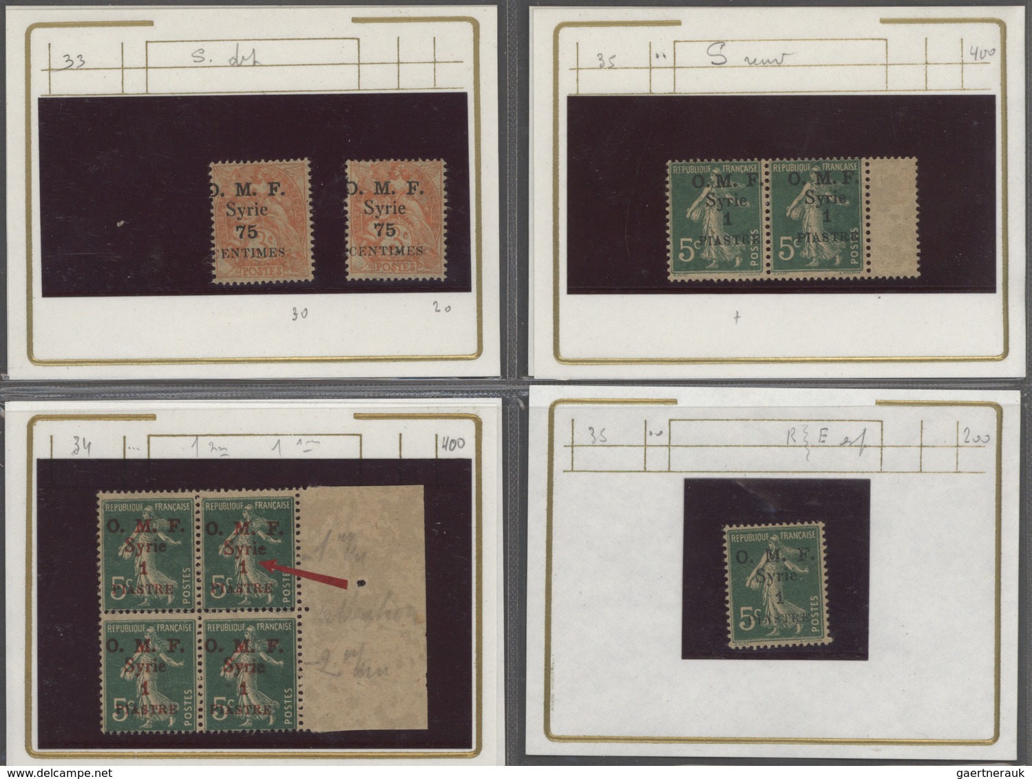 Syrien: 1920-80, Small Collection Of Errors And Varieties, Early Inverted Overprints, Shifted Colors - Syrien