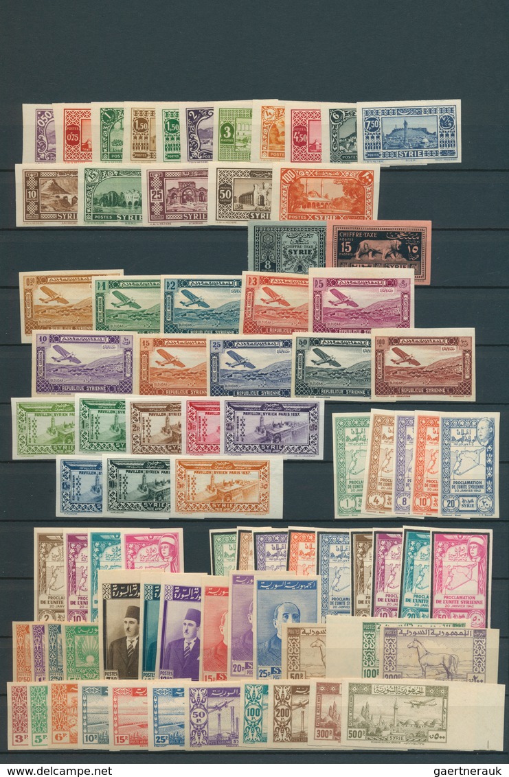 Syrien: 1930/1955, Mint Collection Of Apprx. 156 IMPERFORATE Stamps With Only Complete Issues, Incl. - Syrien