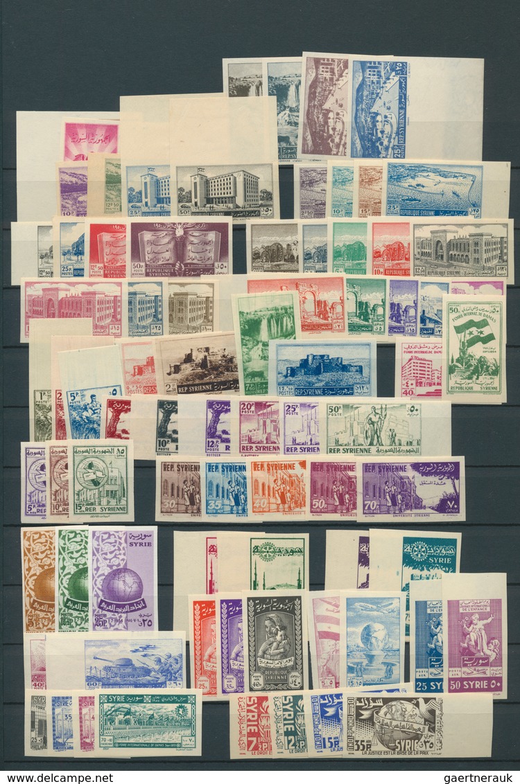 Syrien: 1930/1955, Mint Collection Of Apprx. 156 IMPERFORATE Stamps With Only Complete Issues, Incl. - Siria