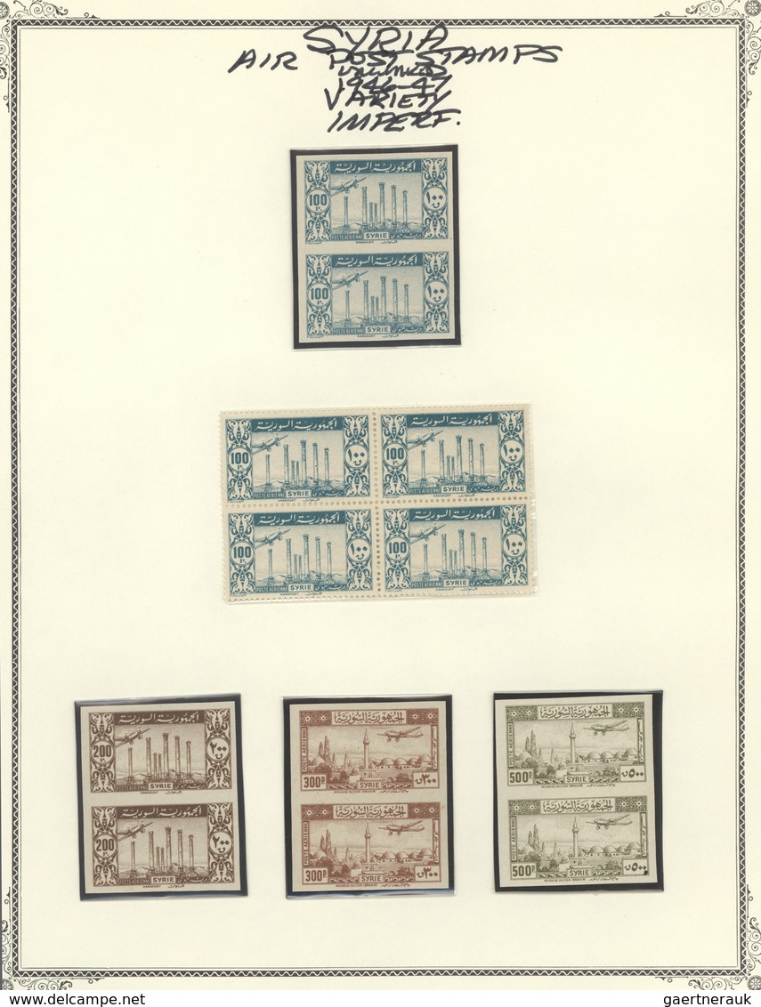 Syrien: 1942/1953, Specialised Mint Collection On Album Pages, Showing Blocks Of Four, Plate Blocks, - Syrien