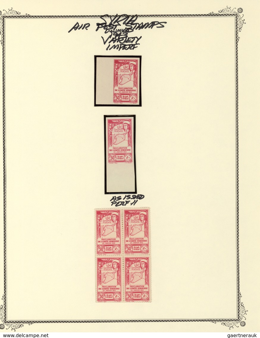 Syrien: 1942/1953, Specialised Mint Collection On Album Pages, Showing Blocks Of Four, Plate Blocks, - Syrien