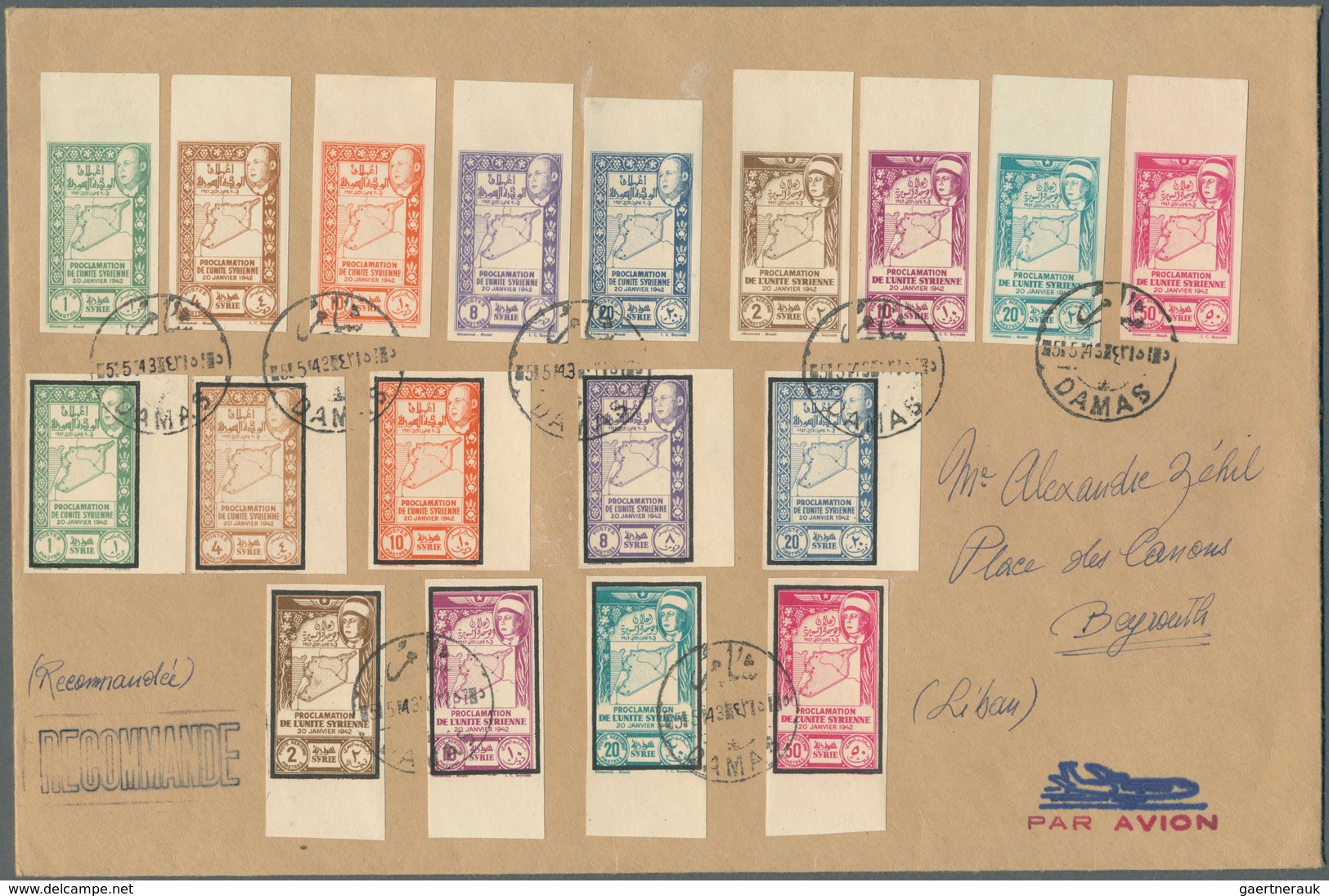 Syrien: 1942/1957, Fly U/m Accumulation Of Nearly 600 IMPERFORATE Stamps Incl. Complete Sets, Blocks - Syrien