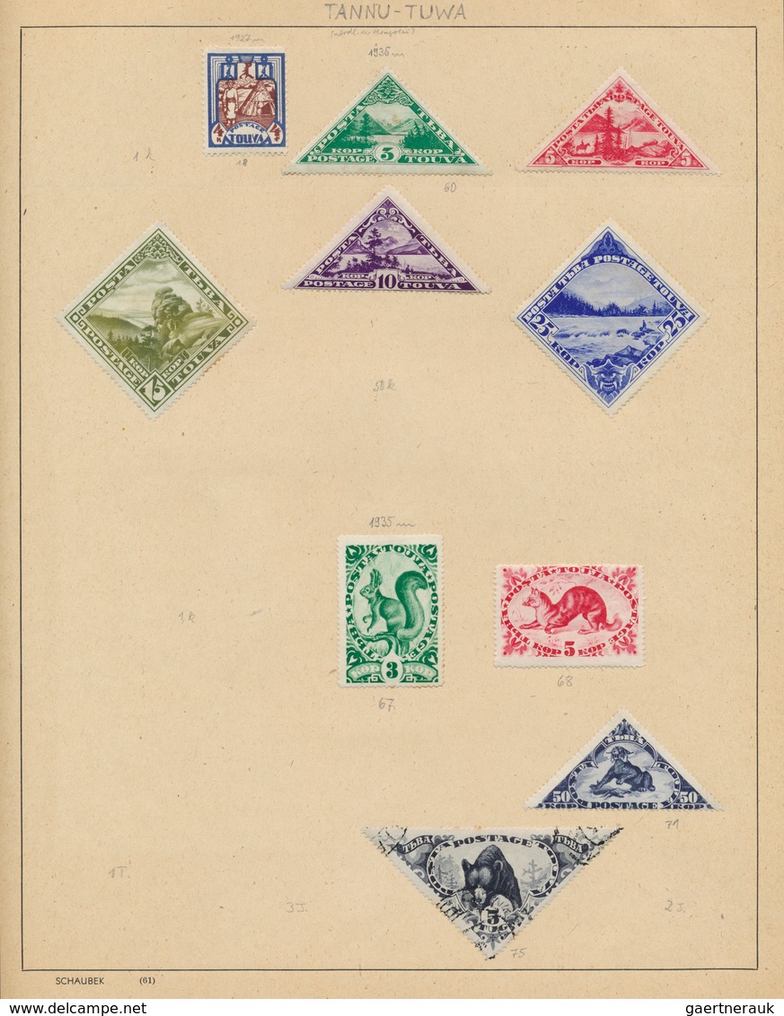 Tannu-Tuwa: 1925/68 (ca.), Mint And Used On Pages, Also Mongolia (mostly Postwar). - Tuva