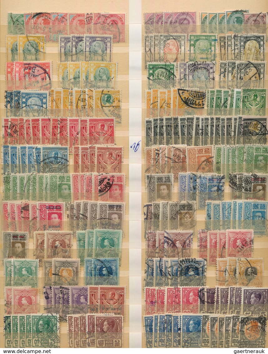 Thailand: 1883/1951, Collection Mint Hinged And Used, With Duplicates On Pages. - Thailand