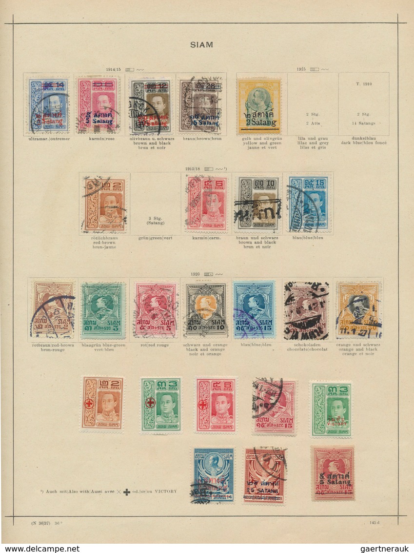 Thailand: 1883/1951, collection mint hinged and used, with duplicates on pages.