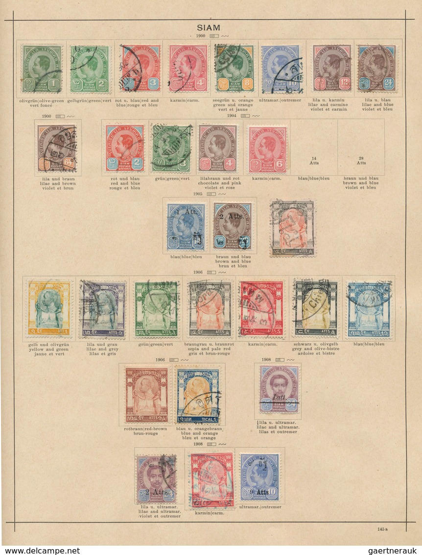 Thailand: 1883/1951, collection mint hinged and used, with duplicates on pages.