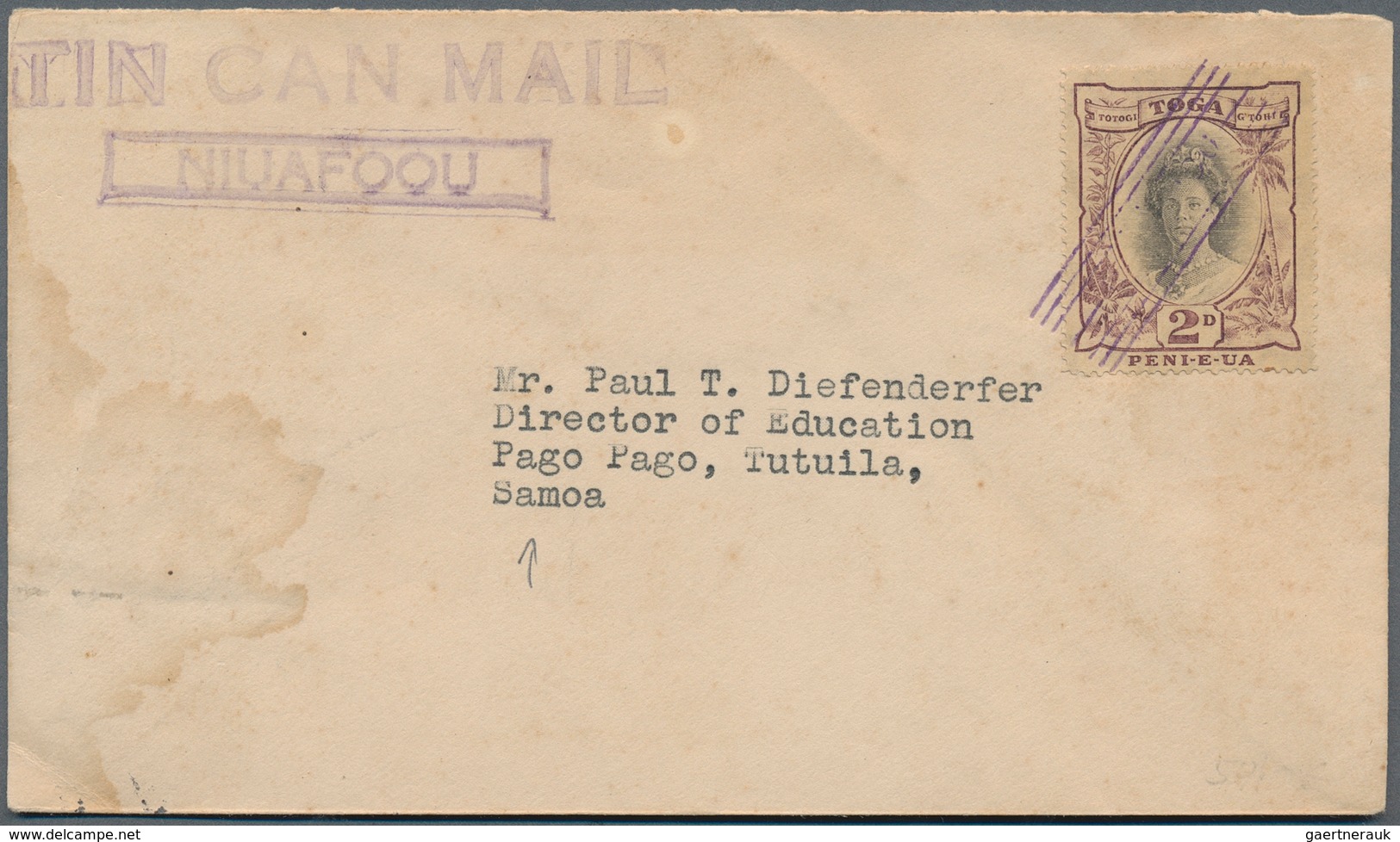 Tonga: 1923/70, Covers (8, Inc. Tin-can Mail X5, 1934/35 And 1968/69), 1900 Reg. Stationery (uprate - Tonga (...-1970)