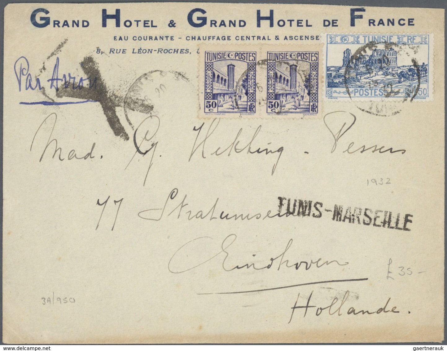 Tunesien: 1855/1930 (ca.), Unusual Accumulation With 16 Covers And Used Postal Stationeries With Man - Briefe U. Dokumente