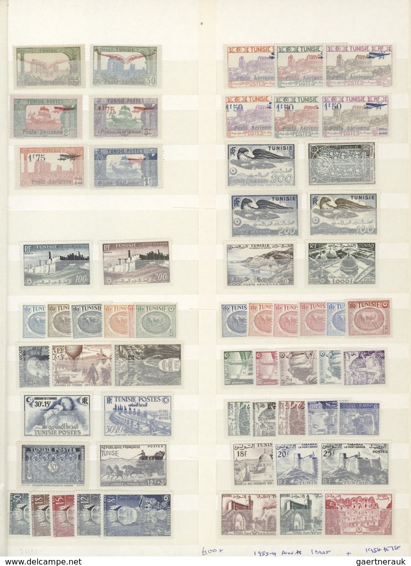 Tunesien: 1888/1955, Mint And Used Collection/assortment On Large Stockcards, Comprising Definitives - Briefe U. Dokumente