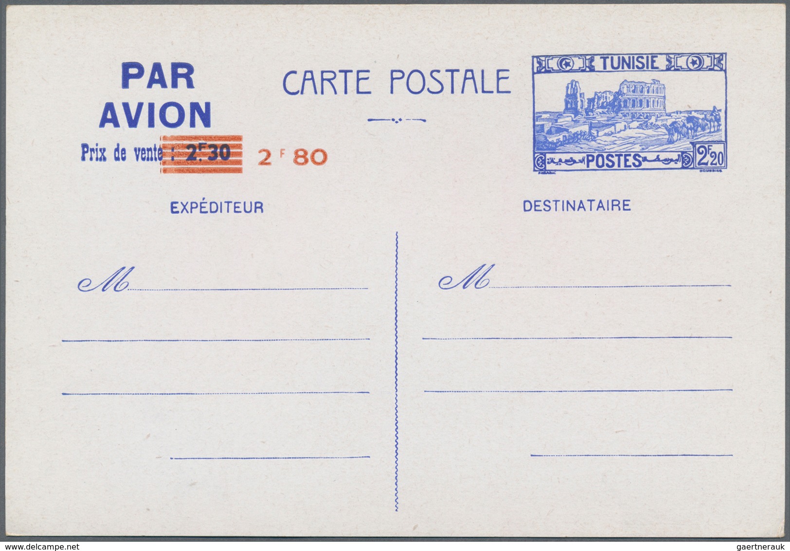 Tunesien: 1936/70 Accumulation With About 47 Postal Stationery Cards With Revaluation And Used And U - Briefe U. Dokumente