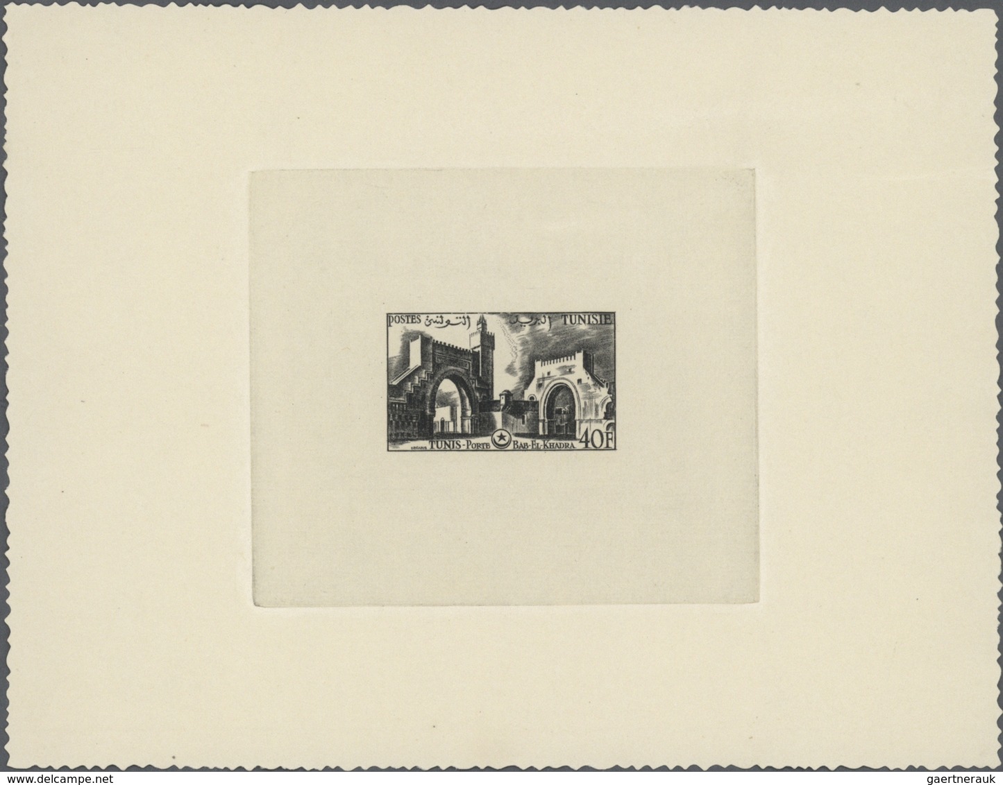 Tunesien: 1953/1957, Collection Of 14 Epreuve D'artiste (mainly 1954 Definitives "Tourism") And Two - Briefe U. Dokumente