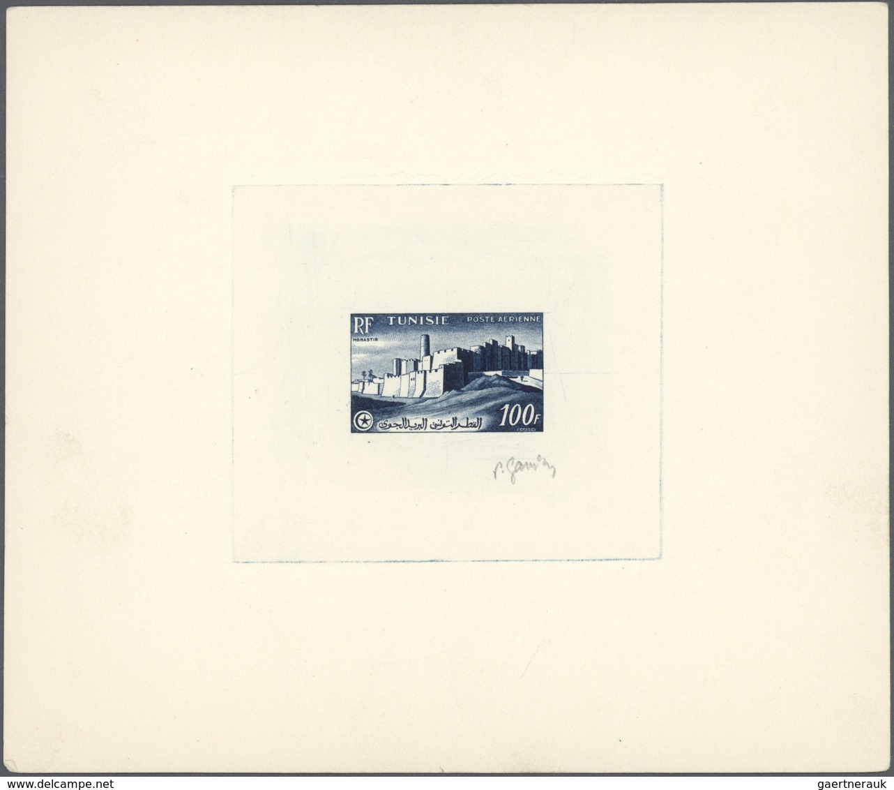 Tunesien: 1953/1957, Collection Of 14 Epreuve D'artiste (mainly 1954 Definitives "Tourism") And Two - Briefe U. Dokumente