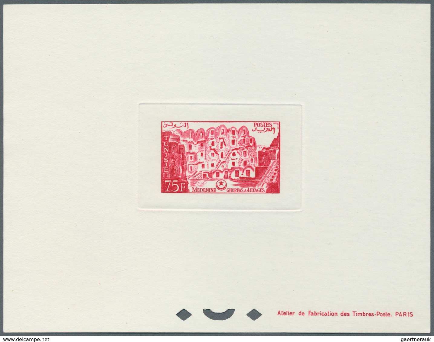 Tunesien: 1956, Definitves "Tourism" (Views o Tunisia), 50c. to 75fr., set of 17 epreuve de luxe and