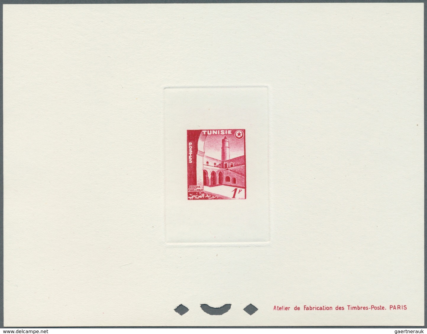 Tunesien: 1956, Definitves "Tourism" (Views o Tunisia), 50c. to 75fr., set of 17 epreuve de luxe and