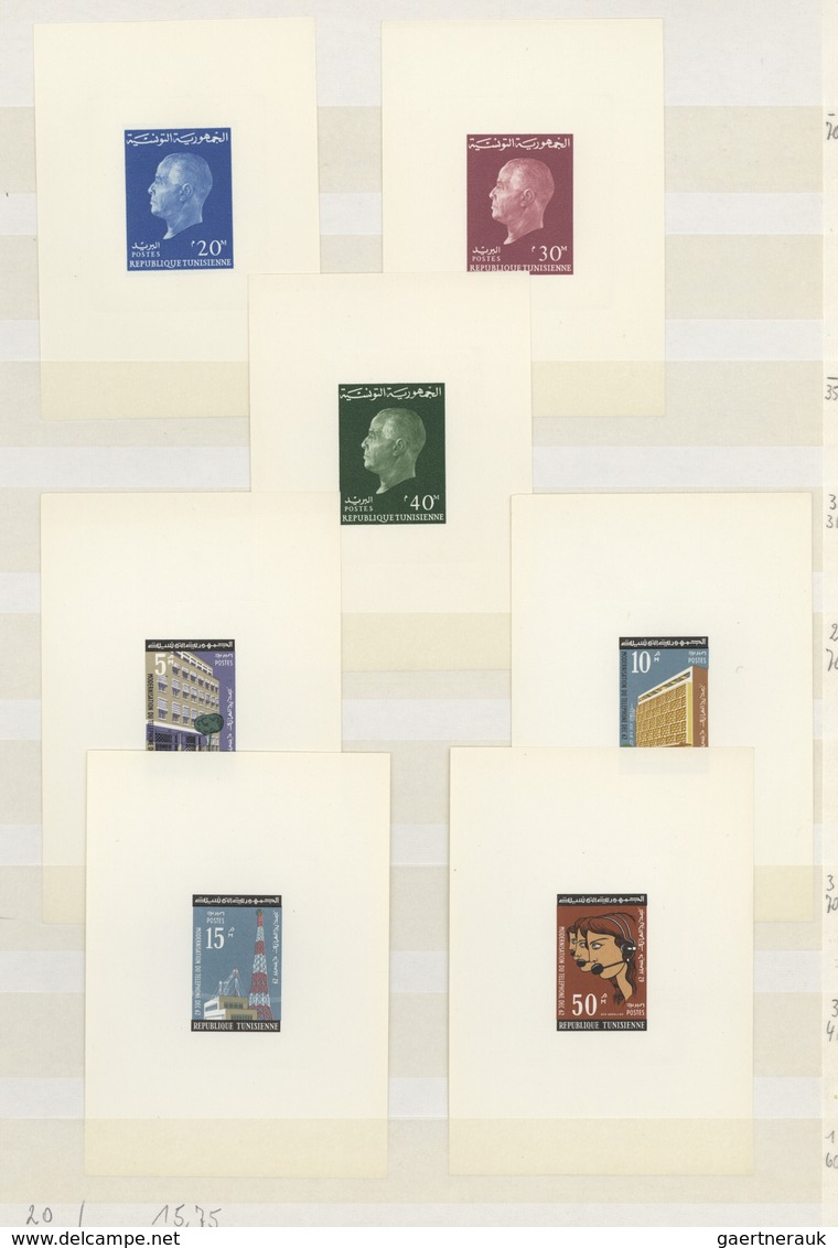 Tunesien: 1962/1966, Collection Of 17 Different Epreuve De Luxe (only Complete Issues); In Addition - Briefe U. Dokumente