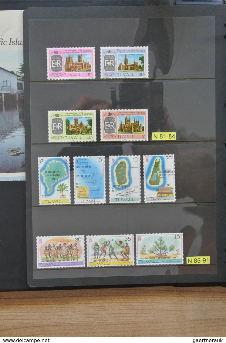 Tuvalu: 1976-2007: Complete, MNH collection Tuvalu 1976-2007 in 2 albums, including stampbooklets, g