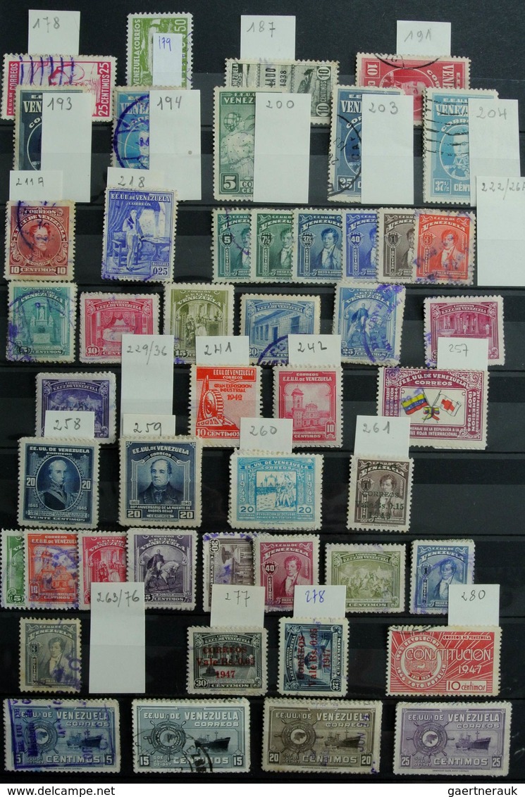 Venezuela: 1859-1997: Very extensive, MNH, mint hinged and used stock Venezuela 1859-1997 in 2 fat s