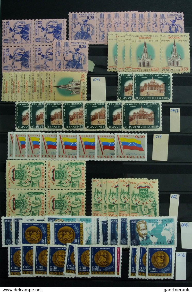 Venezuela: 1859-1997: Very extensive, MNH, mint hinged and used stock Venezuela 1859-1997 in 2 fat s