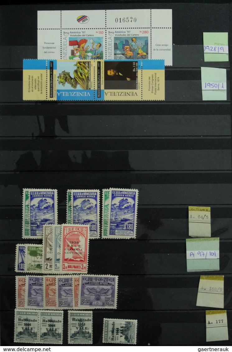 Venezuela: 1859-1997: Very extensive, MNH, mint hinged and used stock Venezuela 1859-1997 in 2 fat s