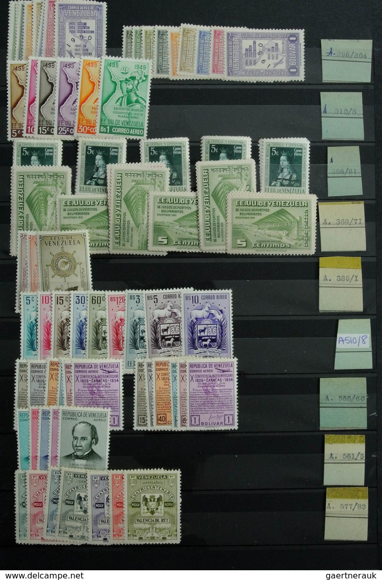 Venezuela: 1859-1997: Very extensive, MNH, mint hinged and used stock Venezuela 1859-1997 in 2 fat s