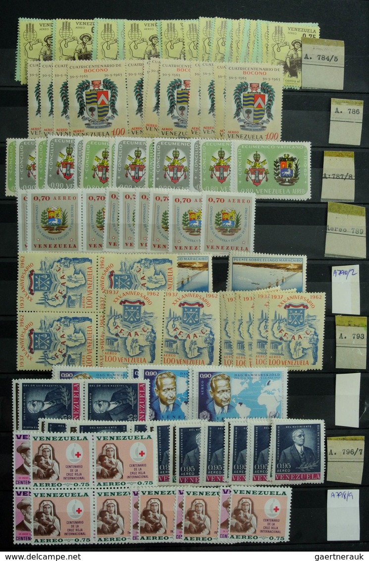 Venezuela: 1859-1997: Very extensive, MNH, mint hinged and used stock Venezuela 1859-1997 in 2 fat s