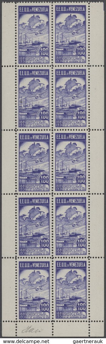 Venezuela: 1937, Nationalisation Of La Guaria Harbour, Not Issued Set With Inscription "NACIONALIZAC - Venezuela