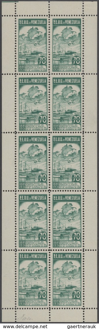 Venezuela: 1937, Nationalisation Of La Guaria Harbour, Not Issued Set With Inscription "NACIONALIZAC - Venezuela