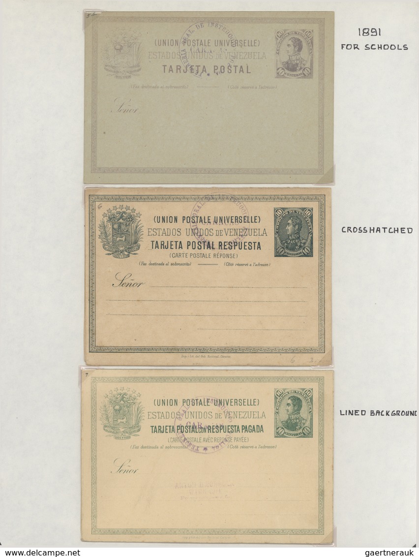 Venezuela - Ganzsachen: 1887/1955, Collection With 33 Mint Postal Stationery Cards, Comprising Reply - Venezuela