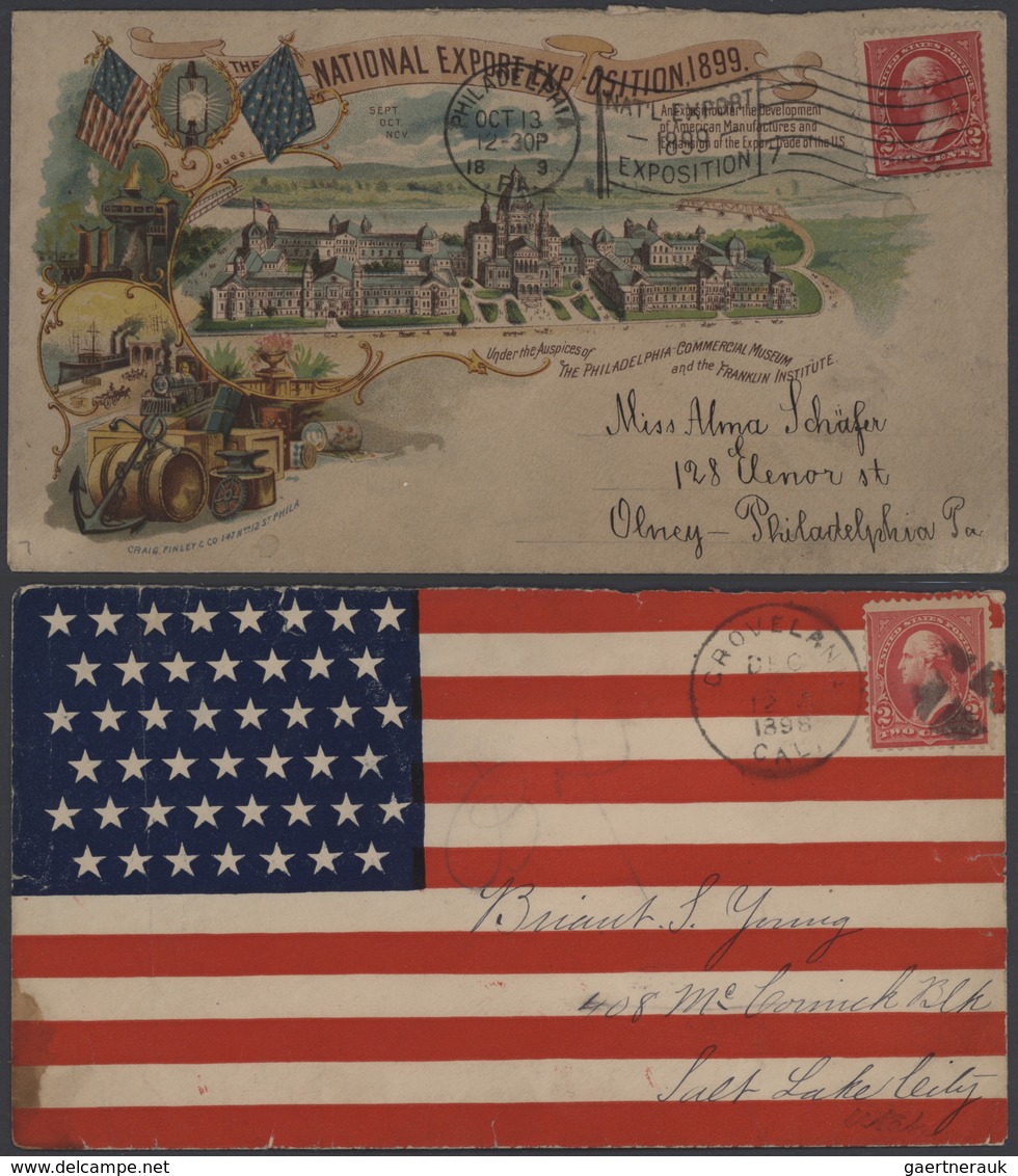 Vereinigte Staaten Von Amerika: 1811-1987 Collection Of About 200 Covers, Postcards, Postal Statione - Covers & Documents