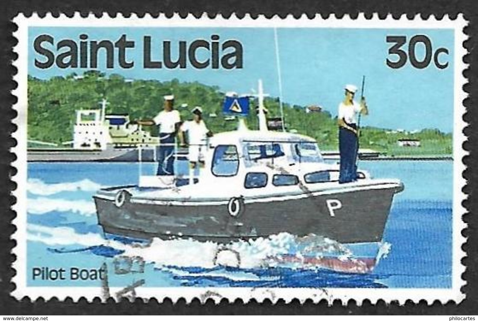 SAINTE LUCIE  1980  -  Y&T  499 -  Bateau Pilote - Oblitéré - St.Lucie (1979-...)