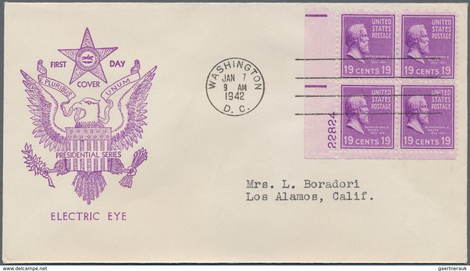 Vereinigte Staaten von Amerika: 1941/1942: 116 good FDC, many Plate Blocks, all FDC are with Borders