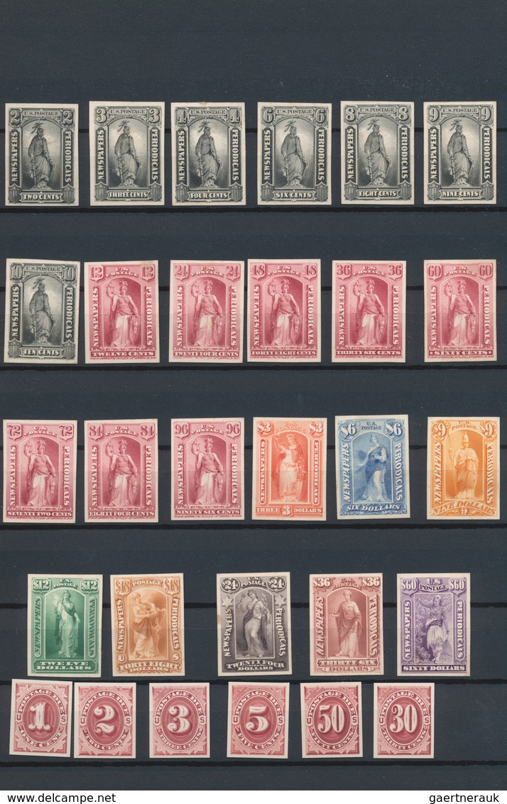 Vereinigte Staaten Von Amerika - Zeitungsmarken: 1875/1890 (ca.), Newspaper Stamps And Postage Dues, - Zeitungsmarken & Streifbänder